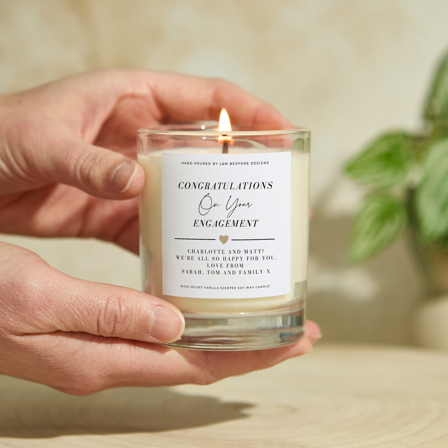 Personalised Congratulations On Your Engagement Candle