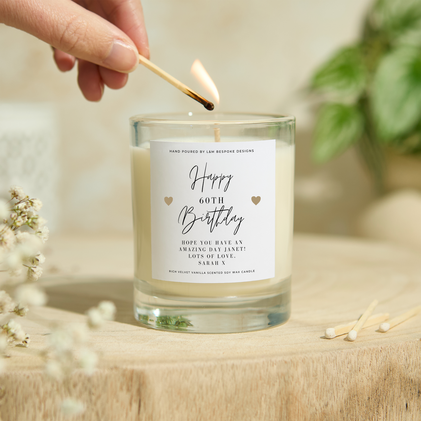 Personalised Happy 60th Birthday Candle