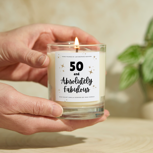 50 and Absolutely Fabulous Candle