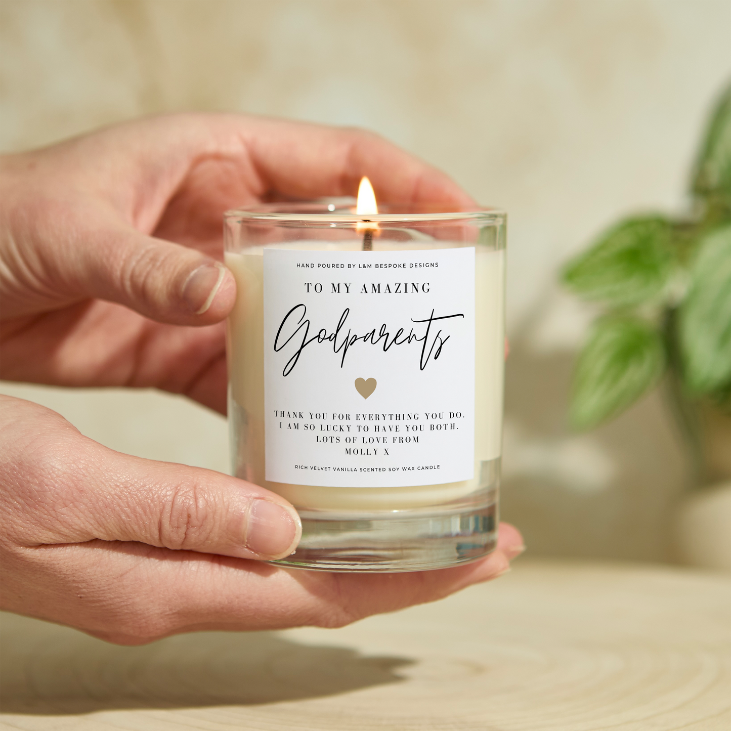 Personalised Amazing Godparents Candle