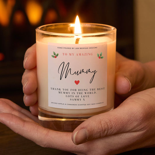 Personalised Merry Christmas Amazing Mummy Candle