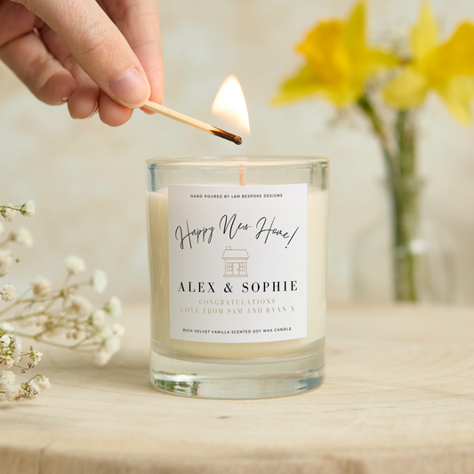 Personalised Happy New Home Candle